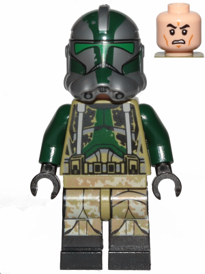 LEGO Minifigure -- Clone Commander Gree (Black Lines on Legs)-Star Wars / Star Wars Episode 3 -- SW1003 -- Creative Brick Builders